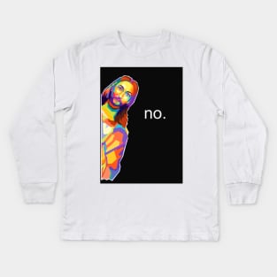 Jesus No Meme Pop Art Kids Long Sleeve T-Shirt